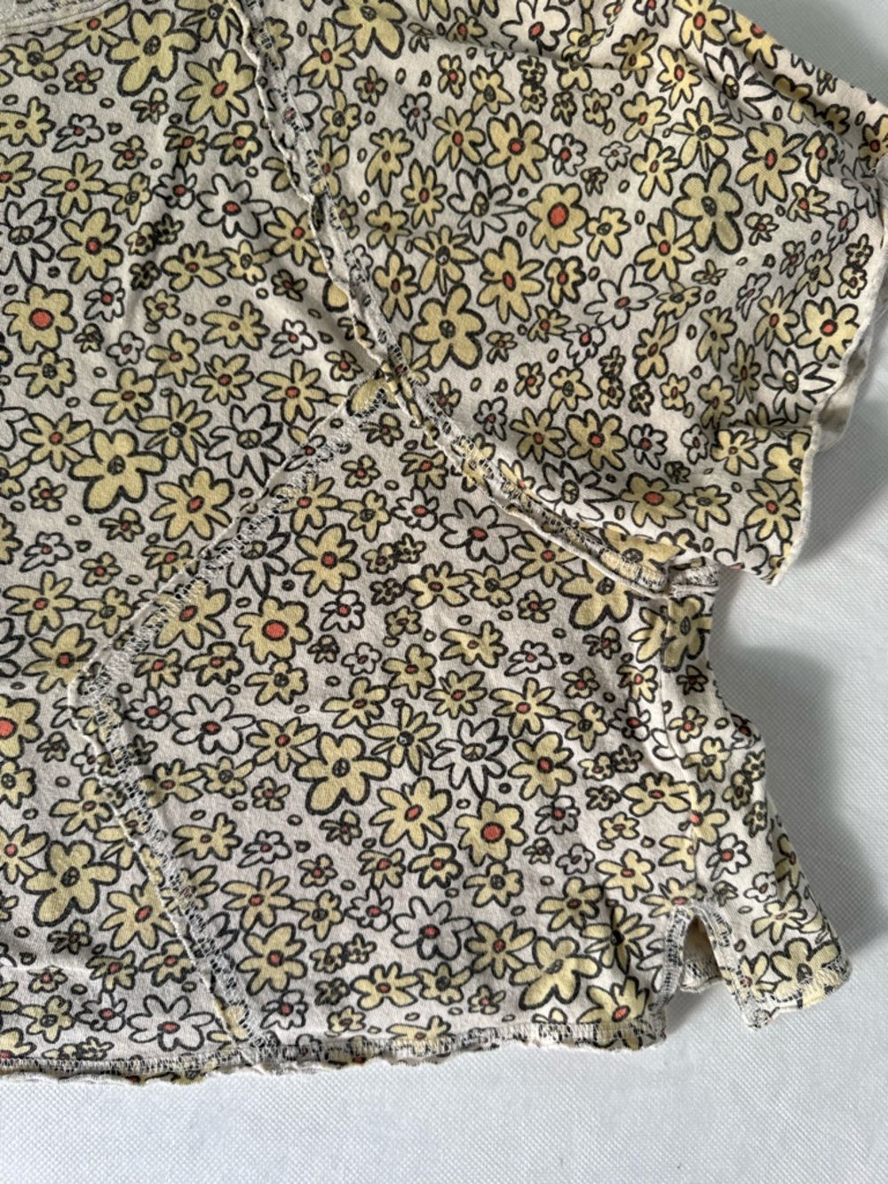 Free People We The Free Sammie Floral Raglan Crop Tee Distressed XL Boho - Picture 10 of 16